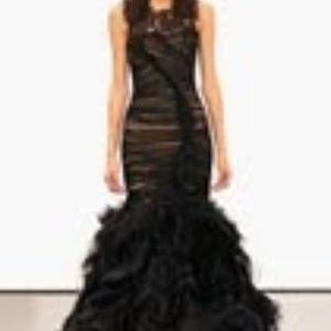 Elegant long black evening gown